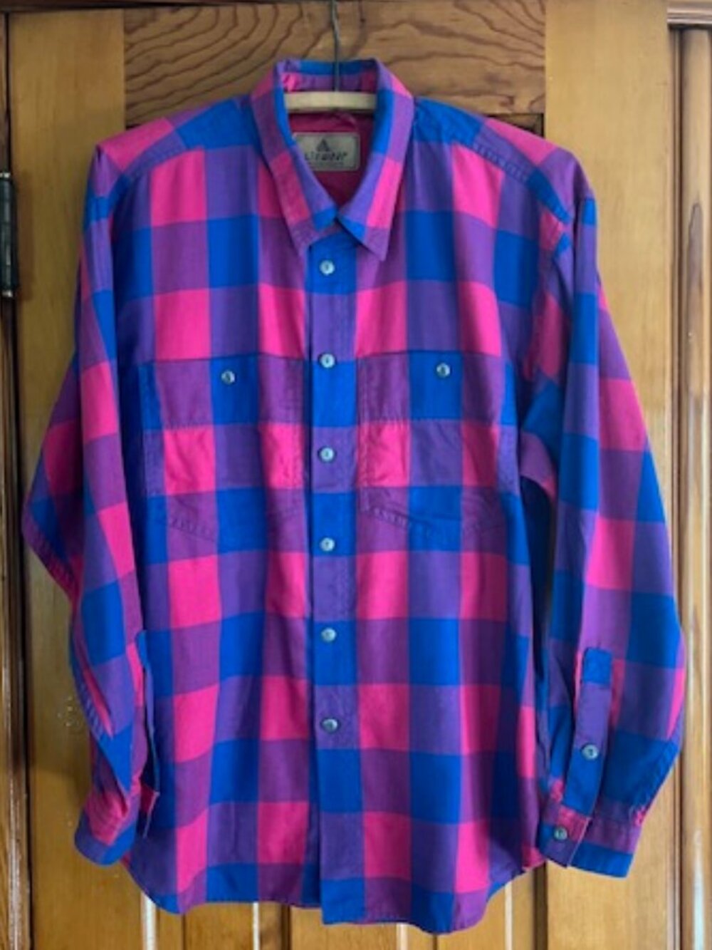 Vintage Liz Wear Button Down Buffalo Check Plaid Shirt Men's Large